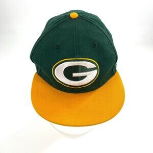 NFL Green Bay Packers Logo Snapback Trucker Hat Green‎ Yellow Adjustable